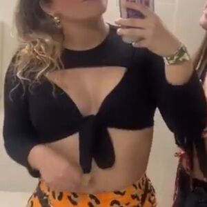 Stylish Black Tie-Front Top